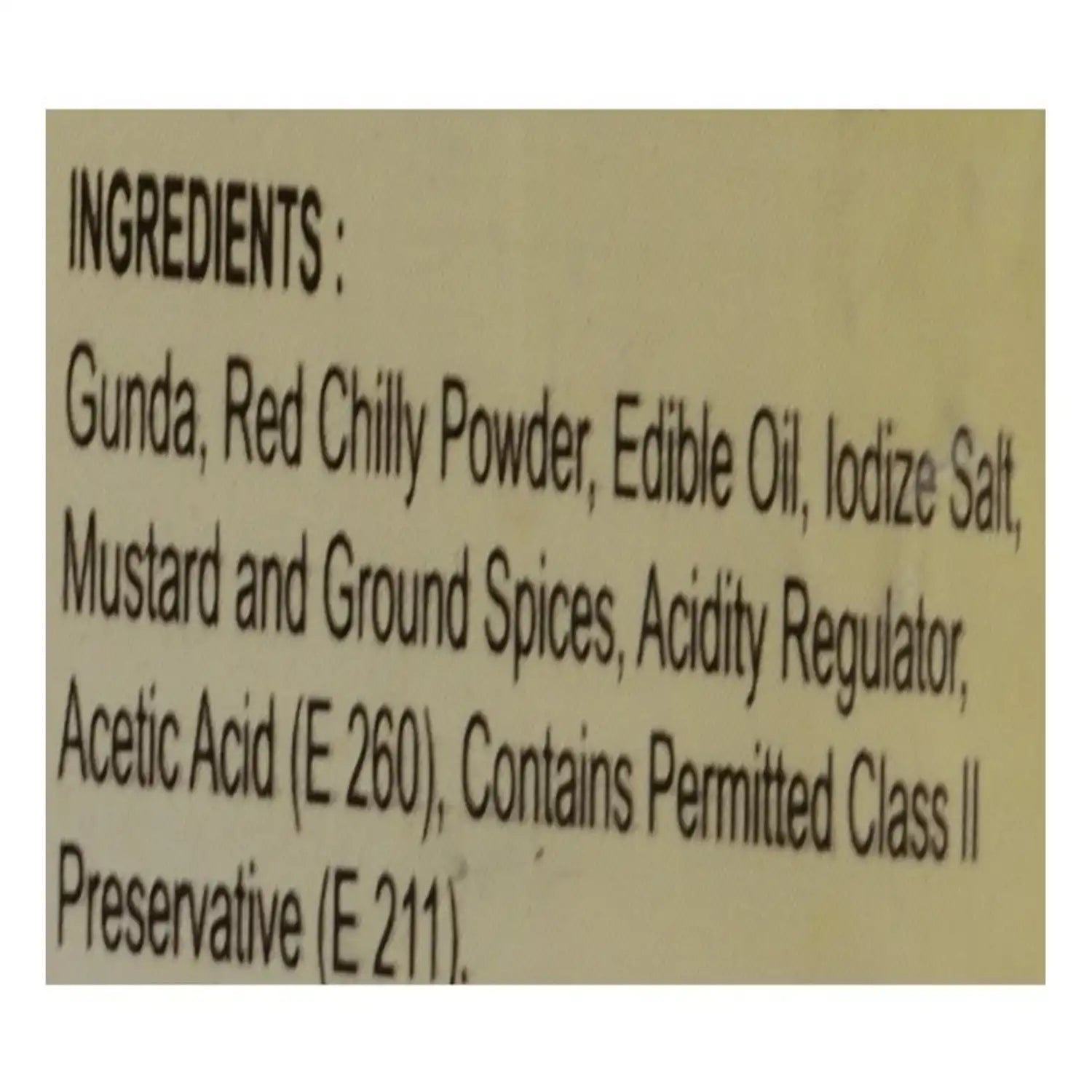 Marudhar Gunda Achar ingredients