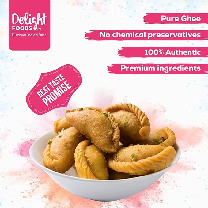 Premium Desi Ghee Gujiya- Traditional Gujiya (400g)