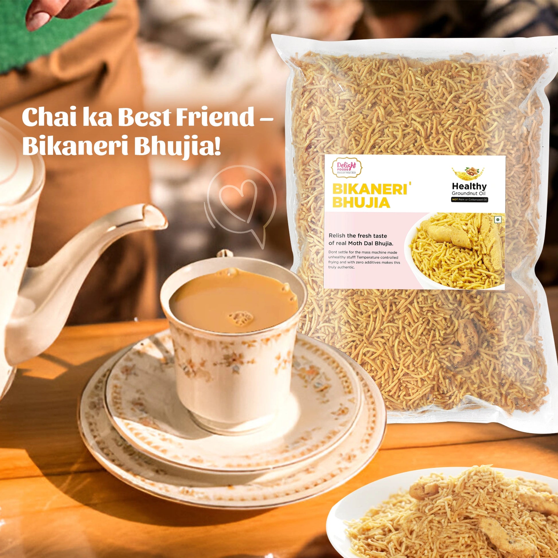 Bikaneri Bhujia with Tea cup