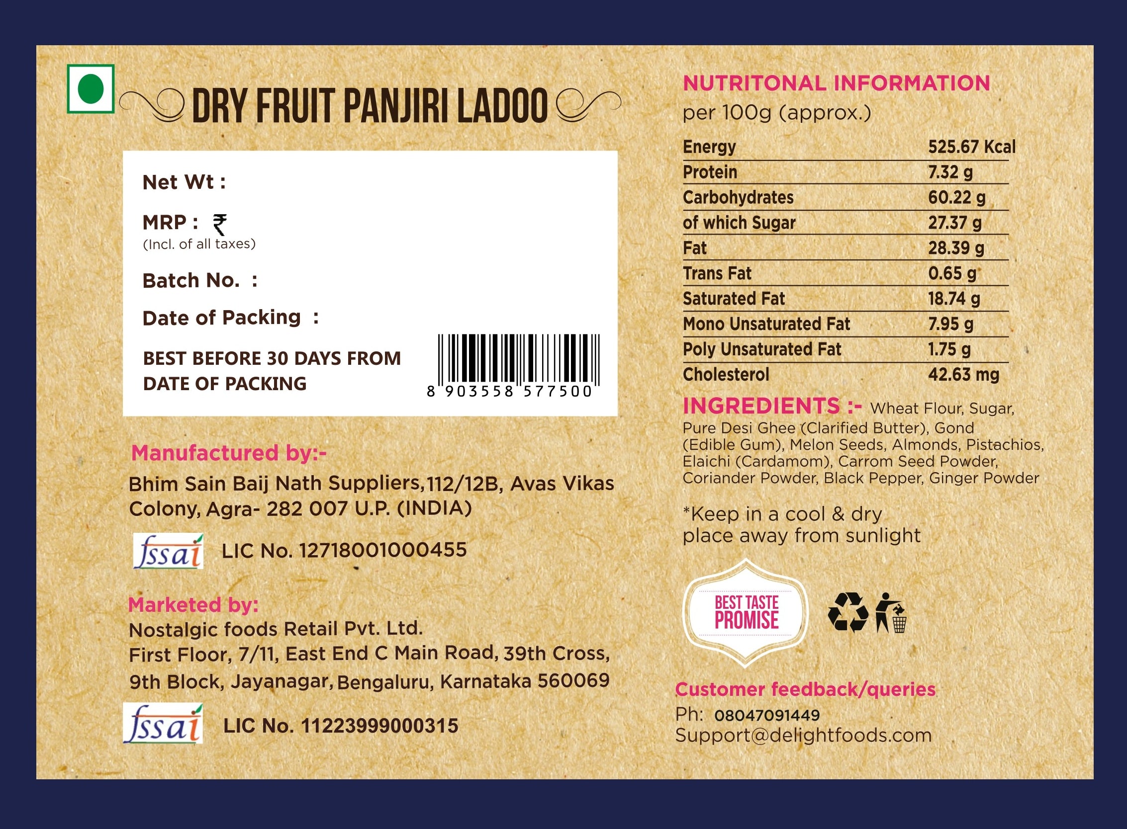 Panjiri Ladoo - Delight Foods