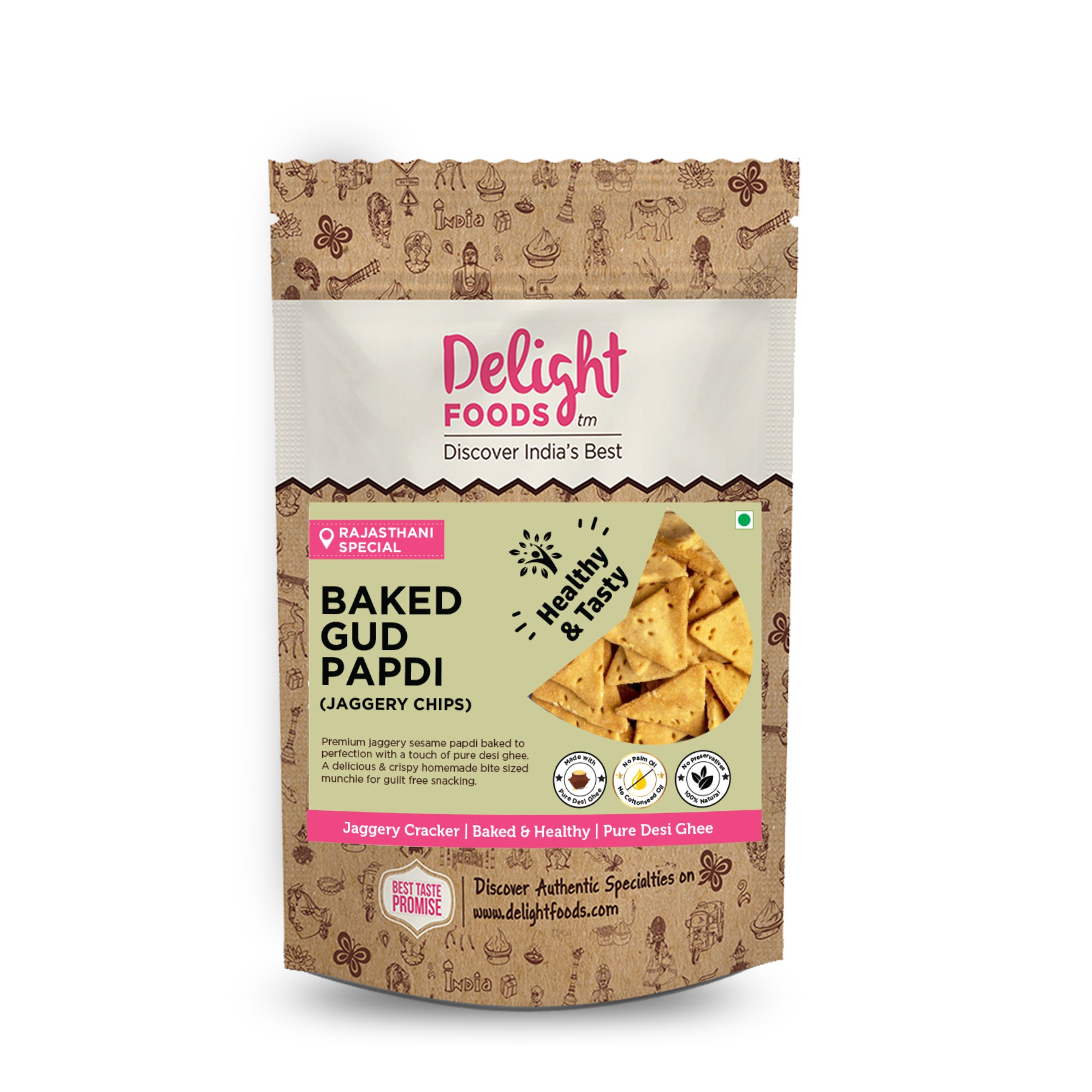 Baked Gud Papdi 200g - Delight Foods