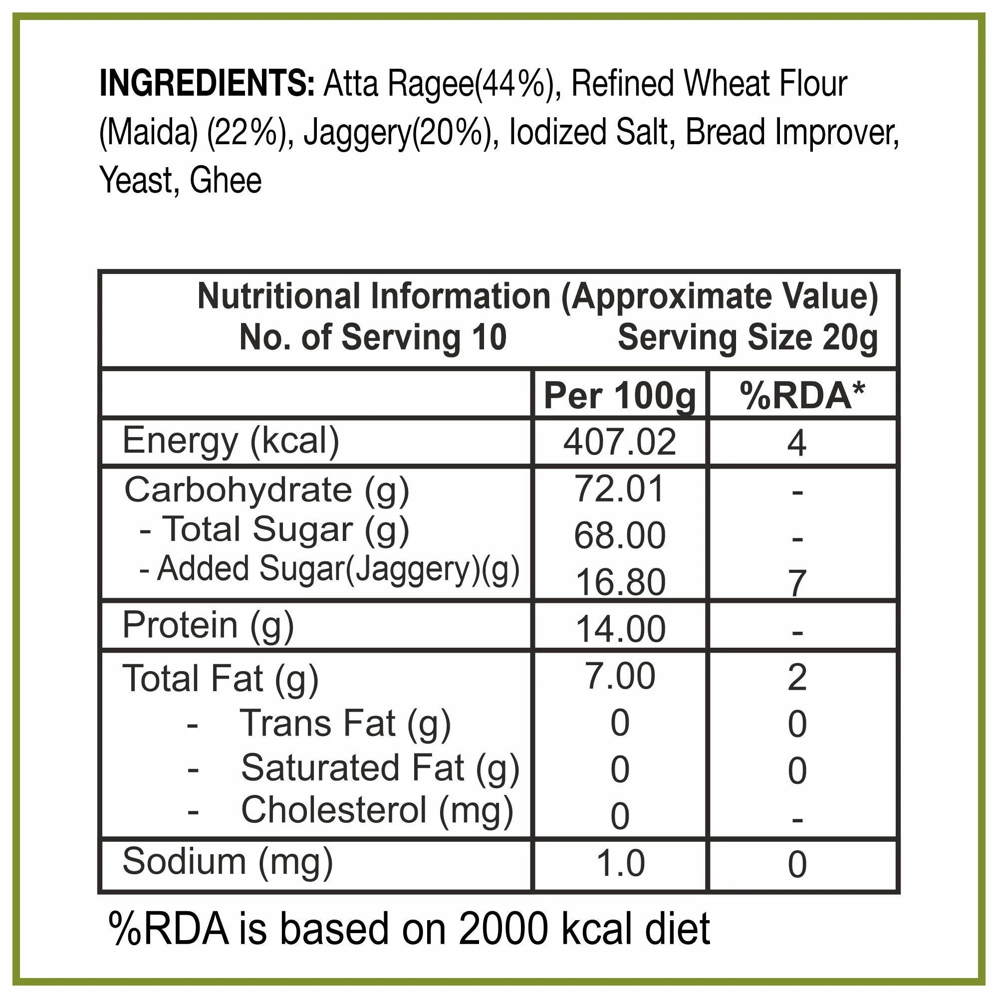 Gur Ragi Rusk 200gm