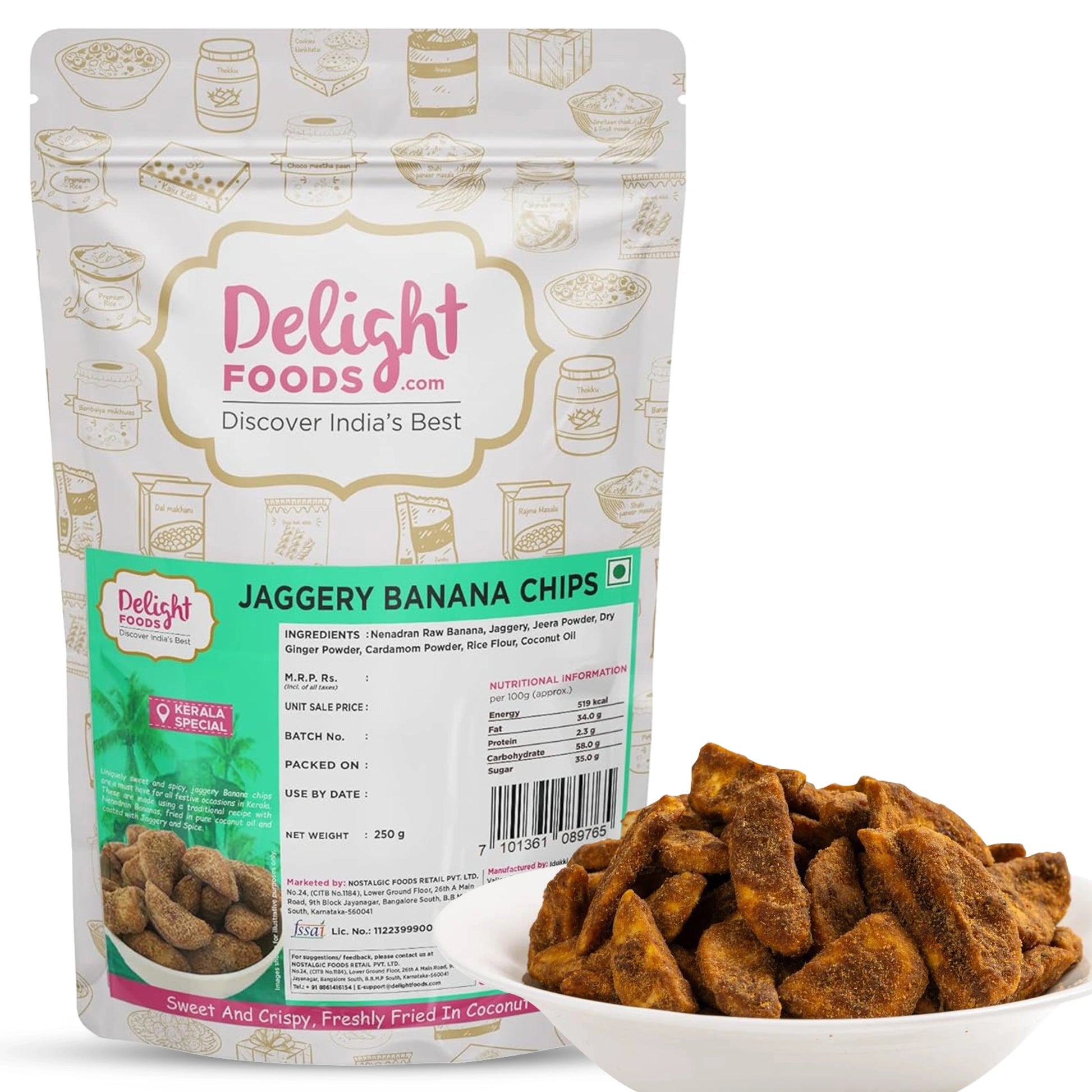 Delight Foods Jaggery Banana Chips 