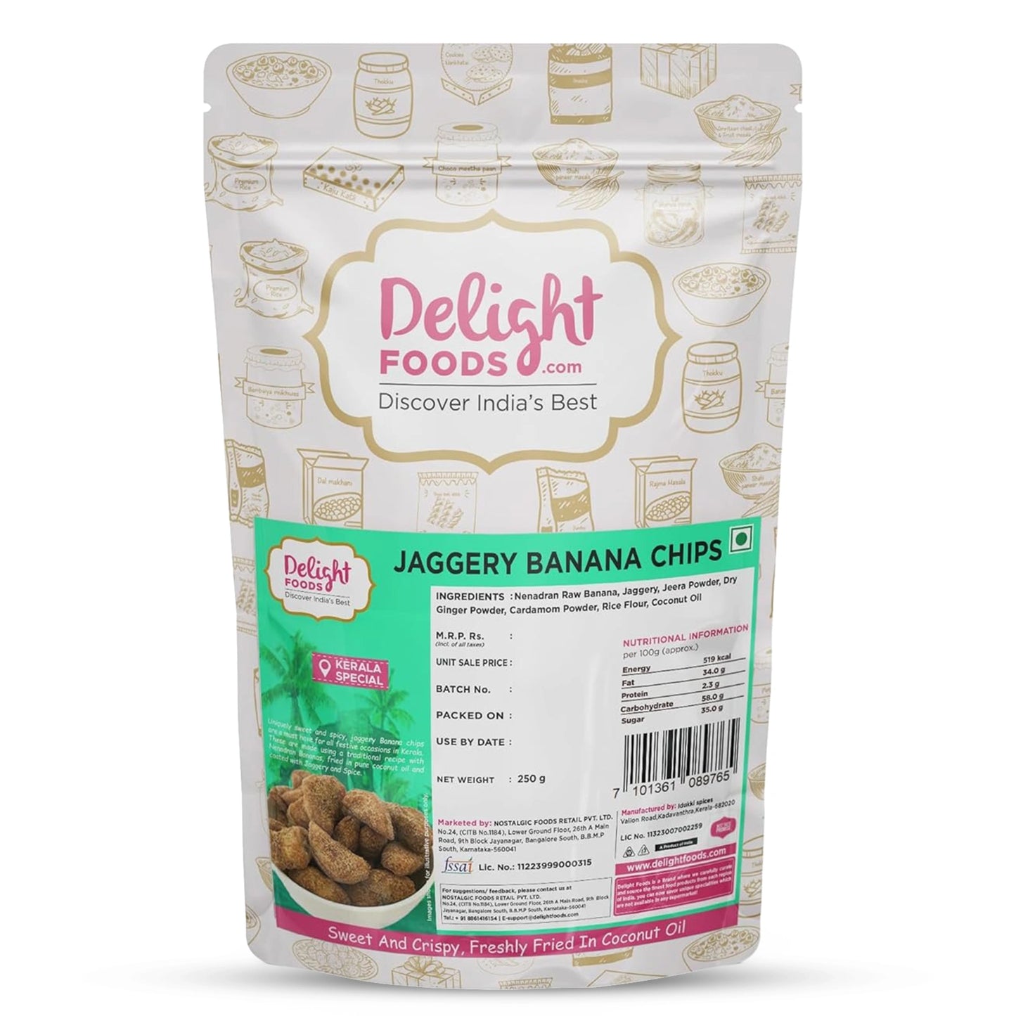 Delight Foods Jaggery Banana Chips 