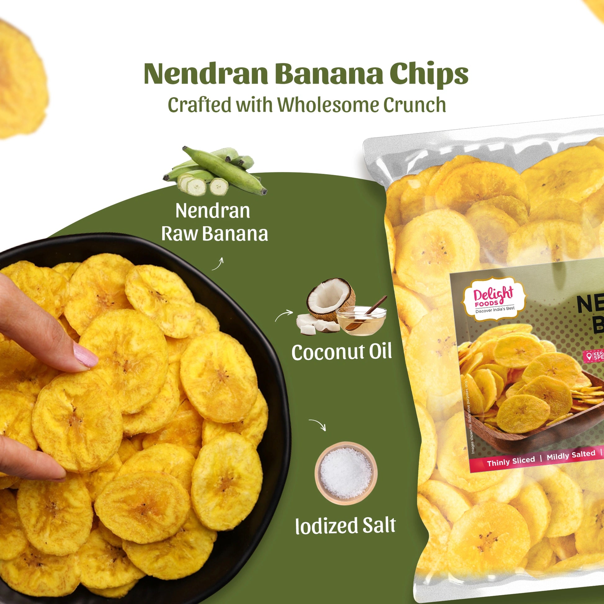 Nendran Banana Chips with ingredients