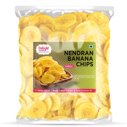Nendran banana chips with Delight Foods branding