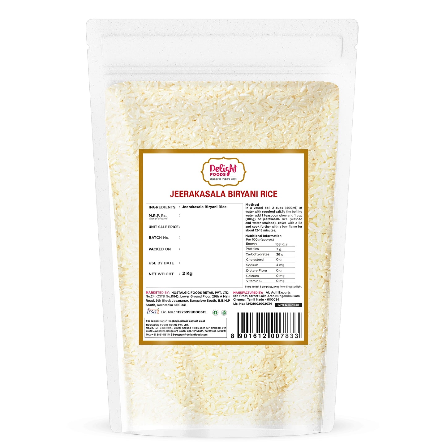 JeeraKasala Biryani Rice