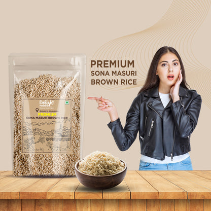 Premium Sona Masuri Brown Rice - 1Kg