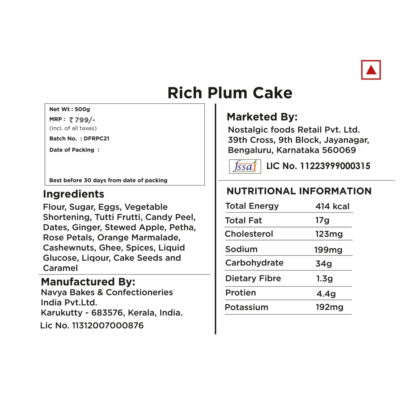 Rich Plum Cake