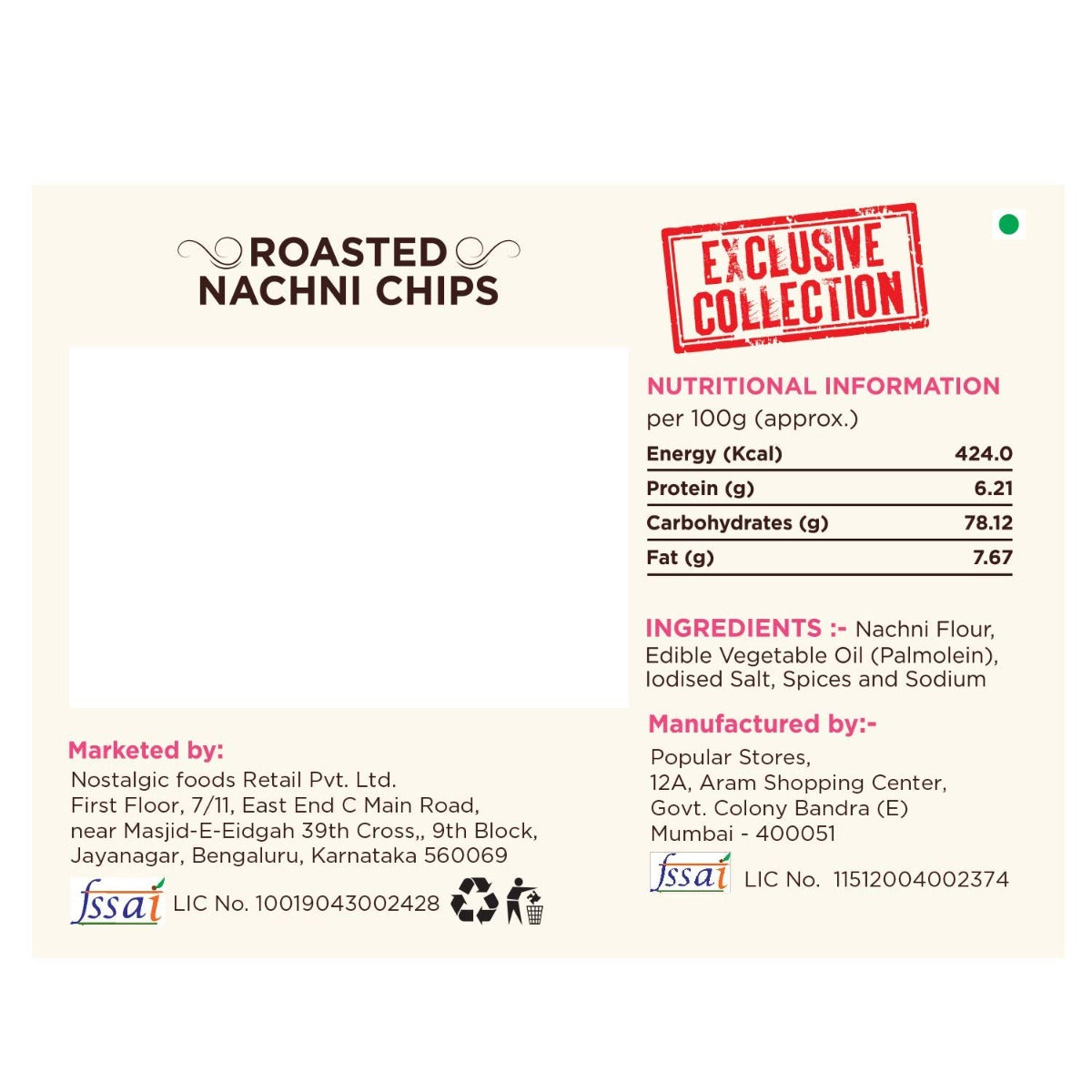 Roasted Nachini Chips 150g - Delight Foods