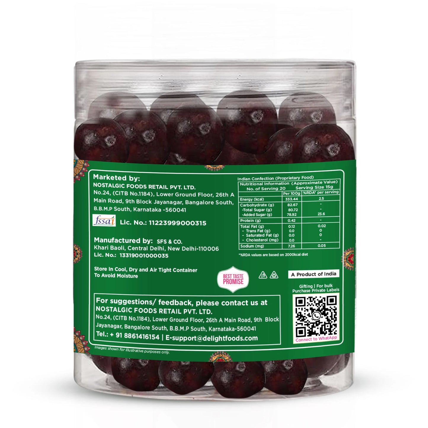 paan shots jar with label